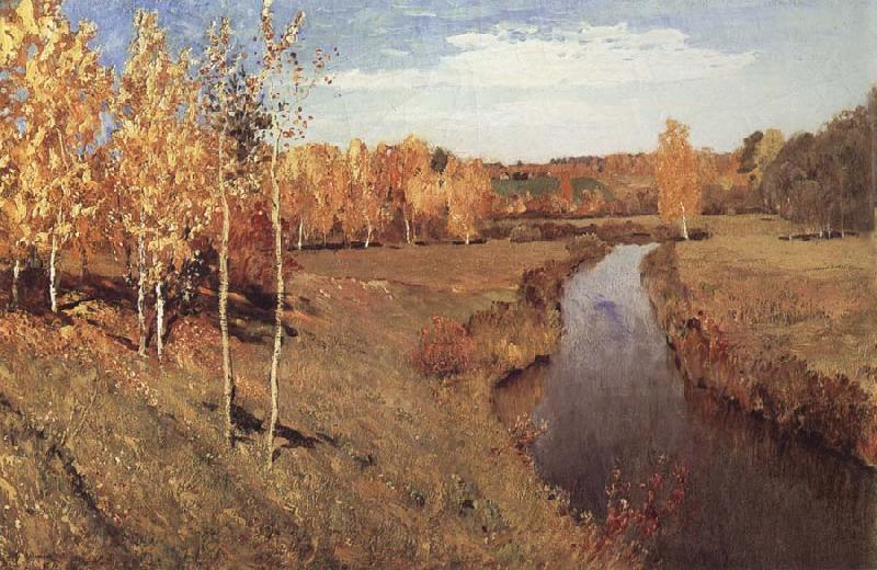 Levitan, Isaak Golden autumn Norge oil painting art